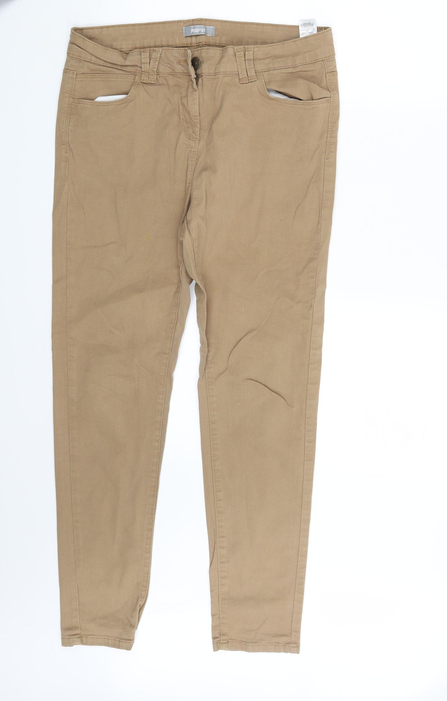 M&S Womens Beige  Denim Jegging Leggings Size 14 L29 in
