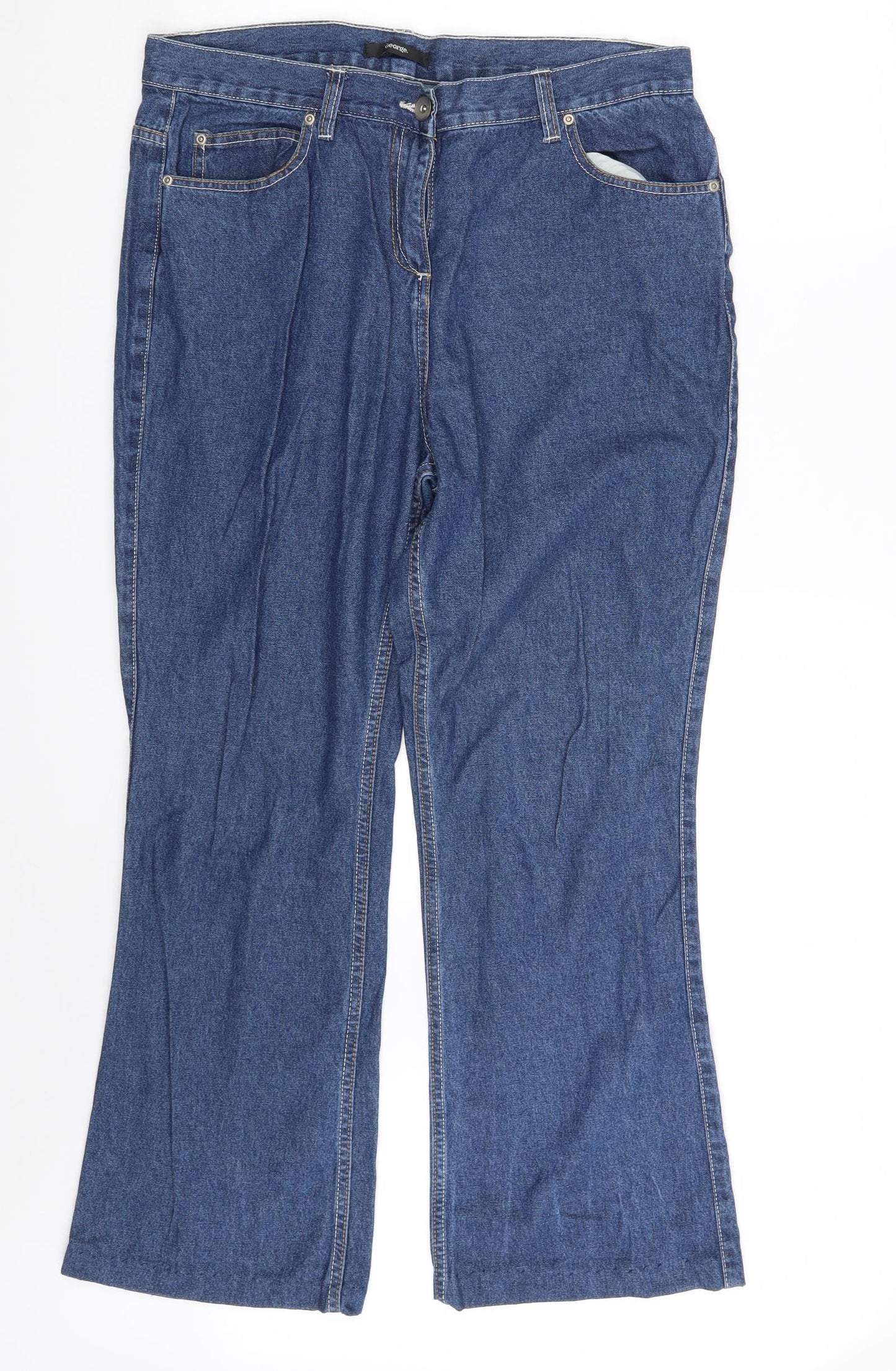 George Womens Blue  Denim Bootcut Jeans Size 16 L29 in