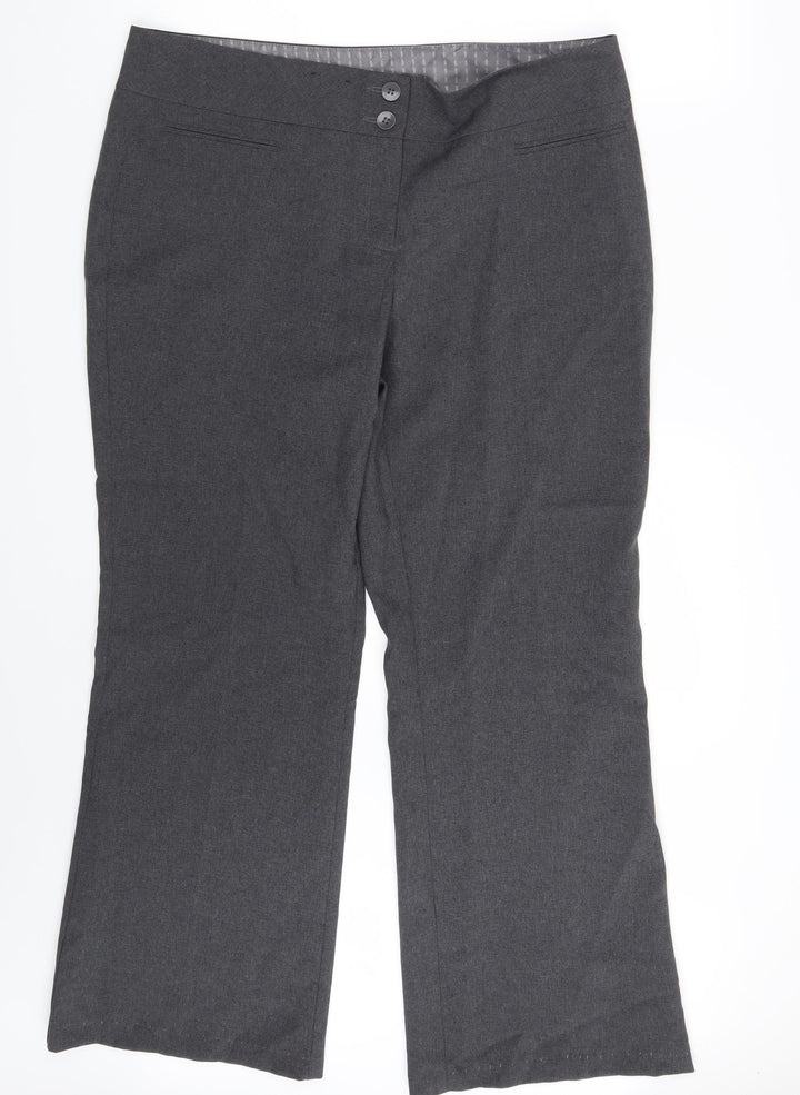 New Look Womens Grey Dress Pants Trousers Size 16 L29 in