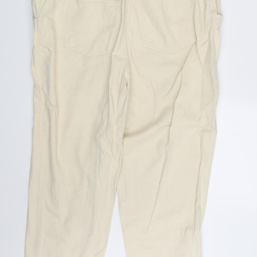 H&M Womens Ivory  Denim Straight Jeans Size 16 L27 in