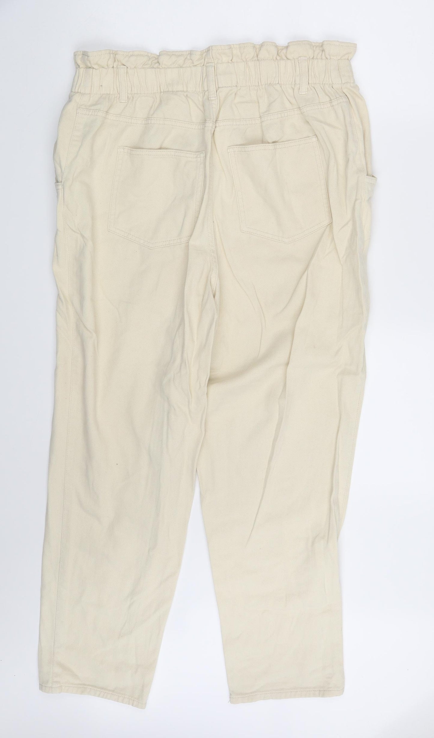 H&M Womens Ivory  Denim Straight Jeans Size 16 L27 in