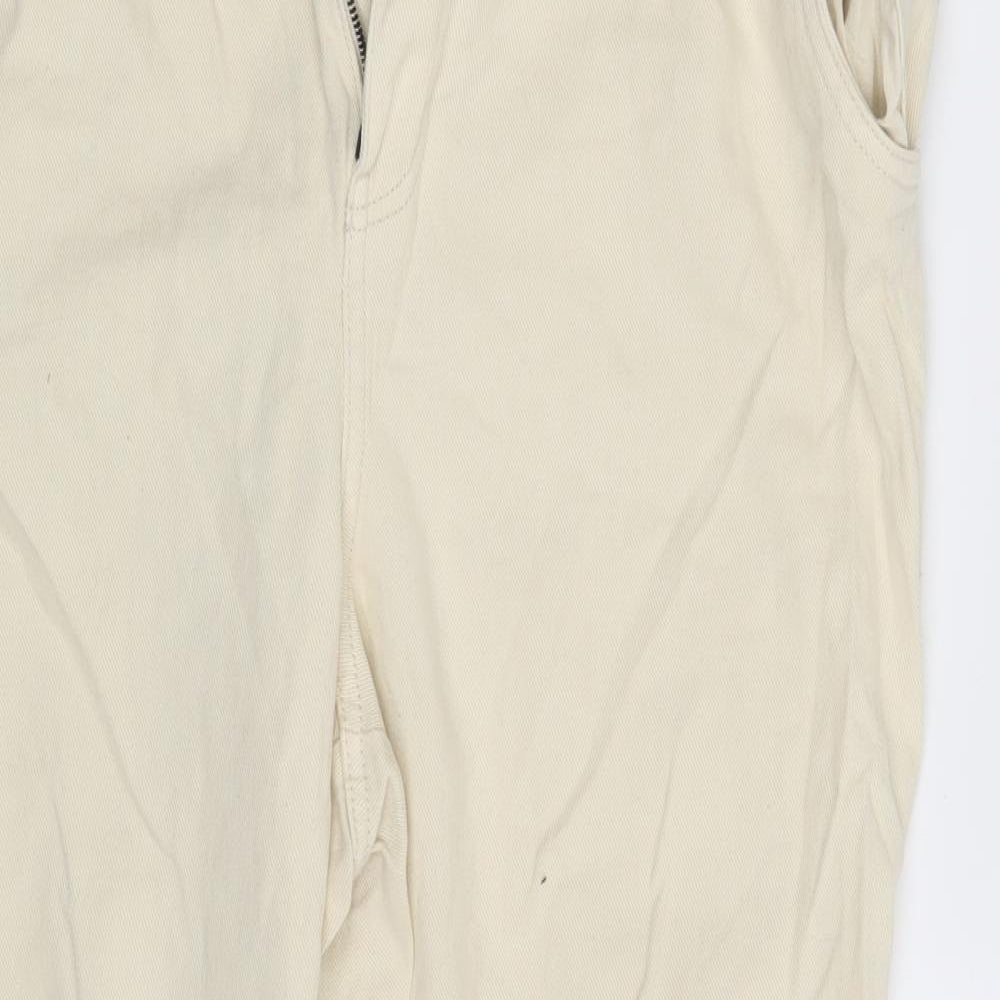 H&M Womens Ivory  Denim Straight Jeans Size 16 L27 in