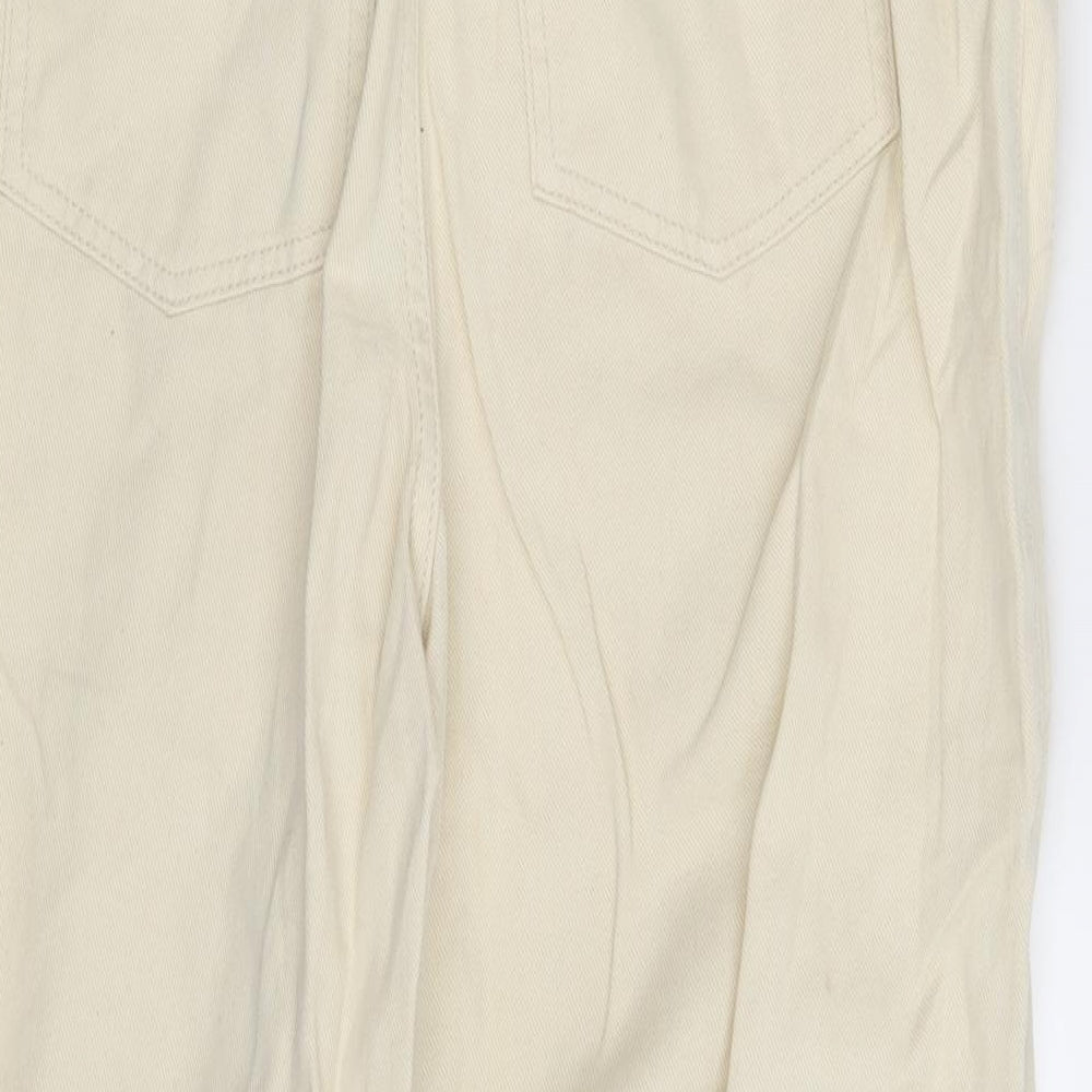 H&M Womens Ivory  Denim Straight Jeans Size 16 L27 in