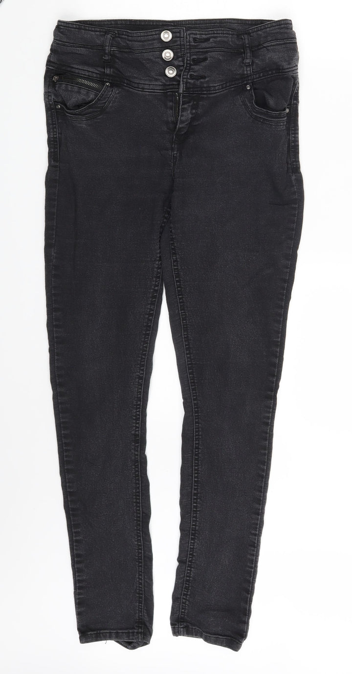 Denim Co. Womens Black Denim Jegging Leggings Size 12 L28 in