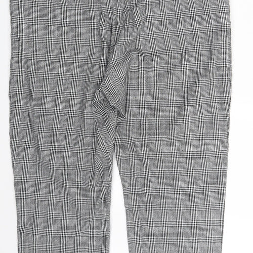 Unique 21  Womens Grey Check  Capri Trousers Size 14 L22 in
