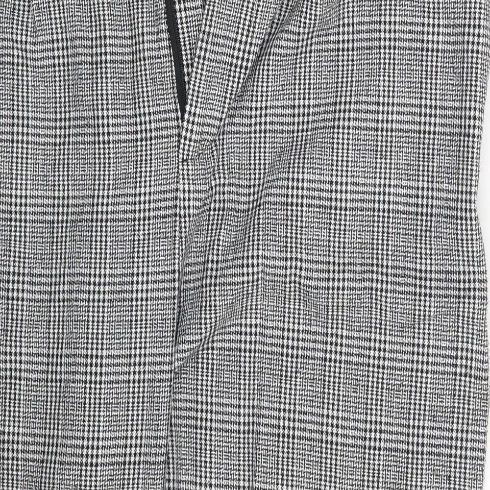 Unique 21  Womens Grey Check  Capri Trousers Size 14 L22 in