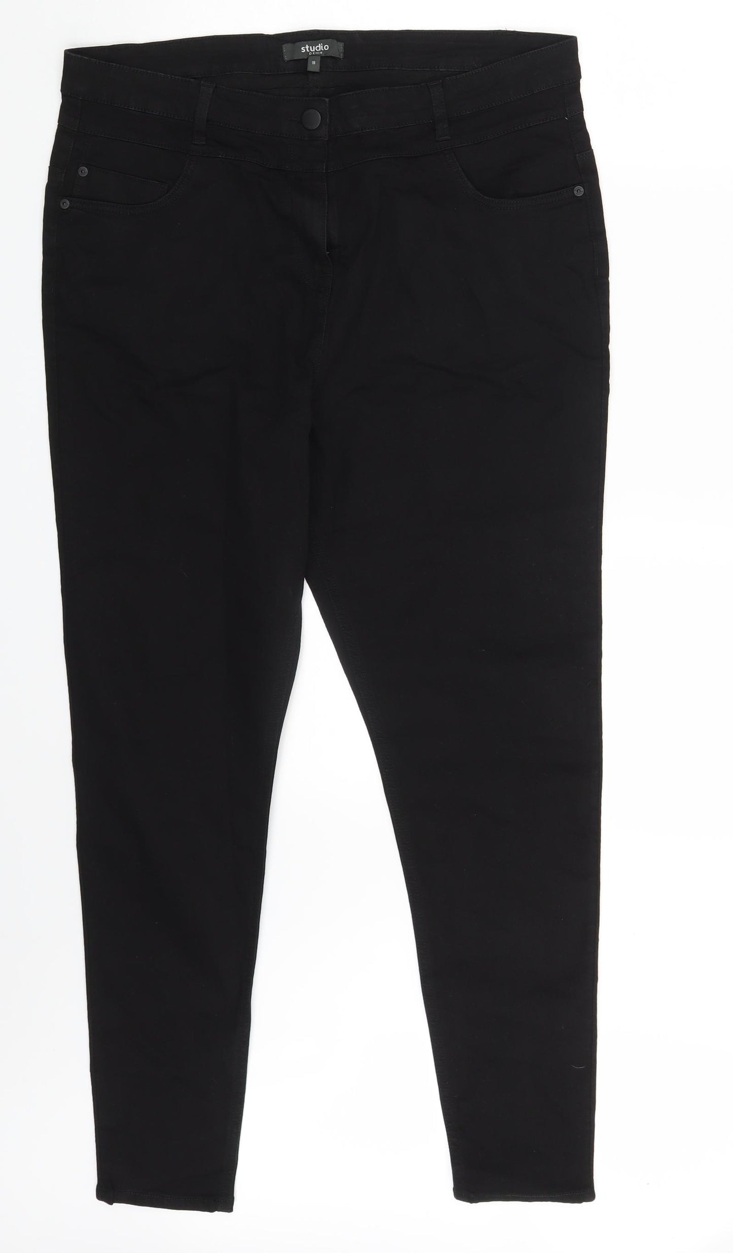 Studio Womens Black  Denim Skinny Jeans Size 18 L28 in