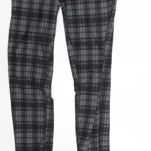 BANNED Womens Grey Check Denim Trousers  Size S L30 in