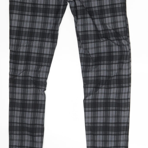 BANNED Womens Grey Check Denim Trousers  Size S L30 in