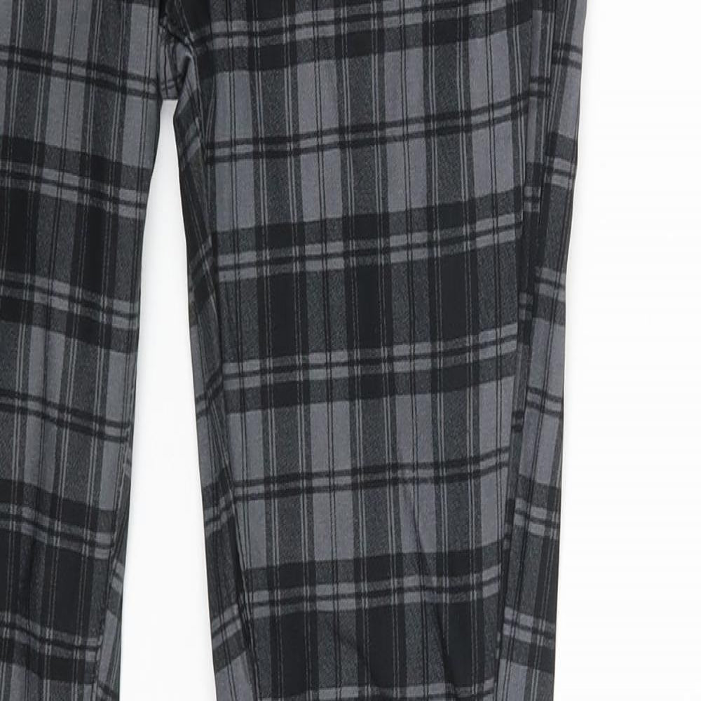 BANNED Womens Grey Check Denim Trousers  Size S L30 in
