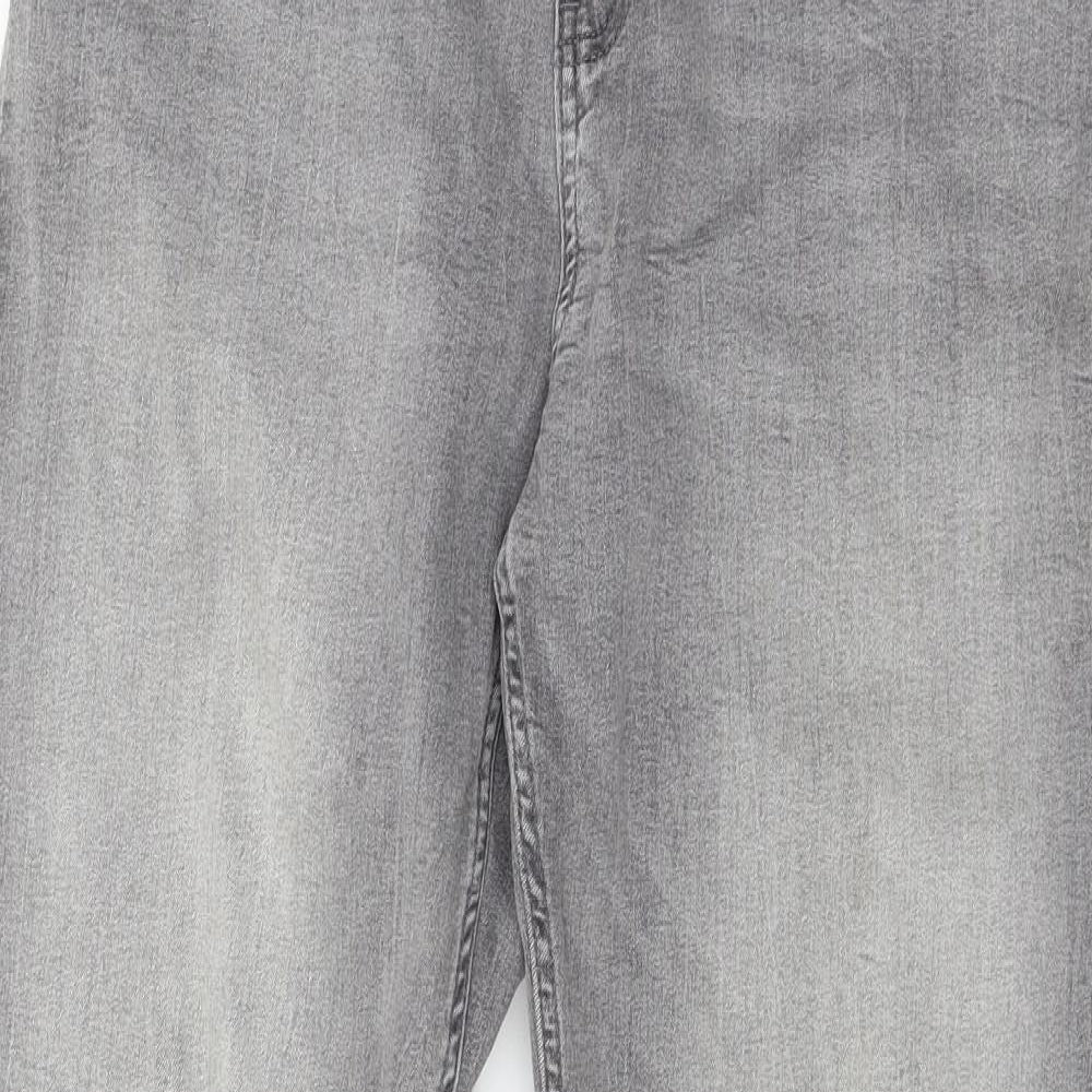 Marks and Spencer Womens Grey  Denim Straight Jeans Size 16 L31 in