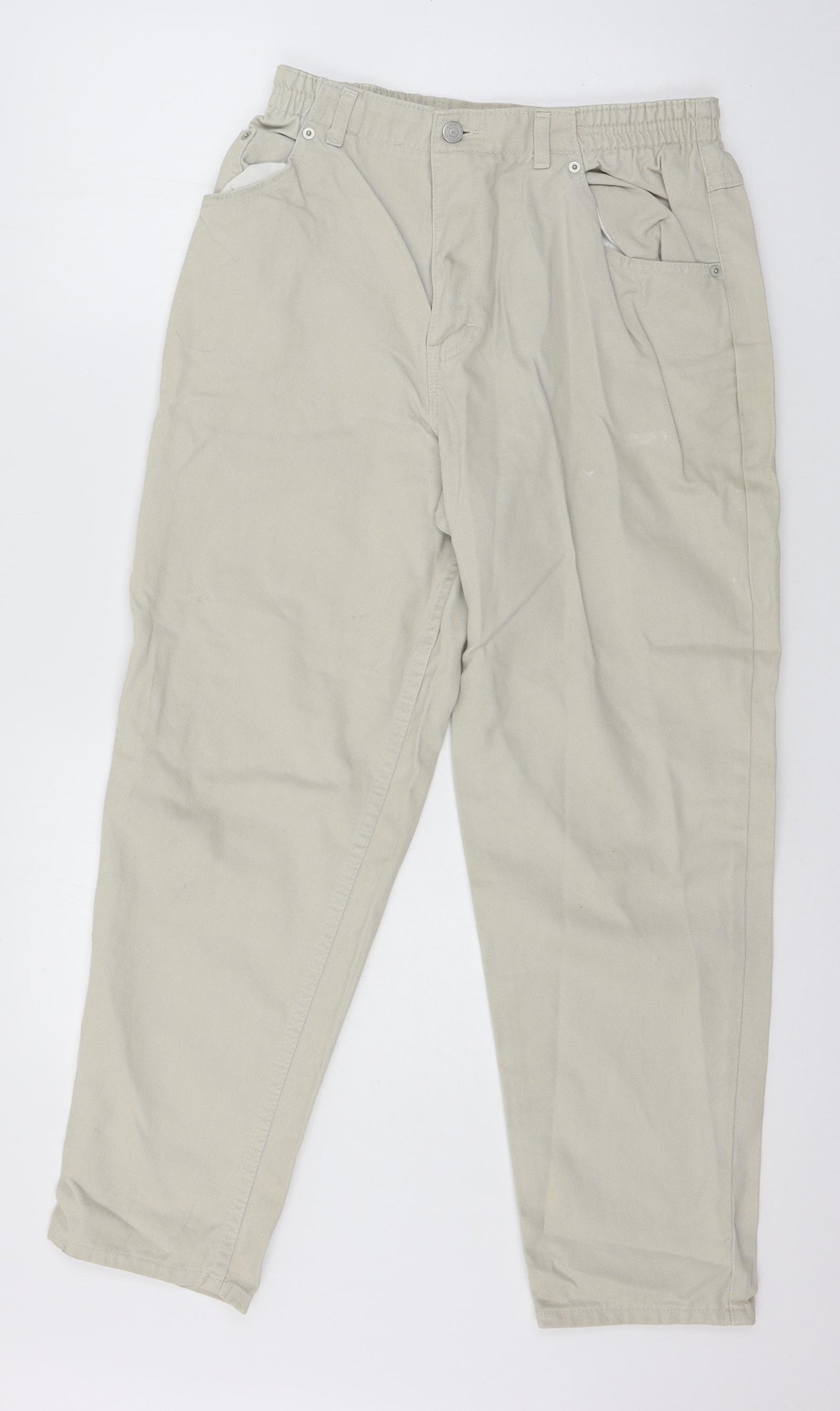 Marks and Spencer Womens Ivory  Denim Straight Jeans Size 14 L27 in