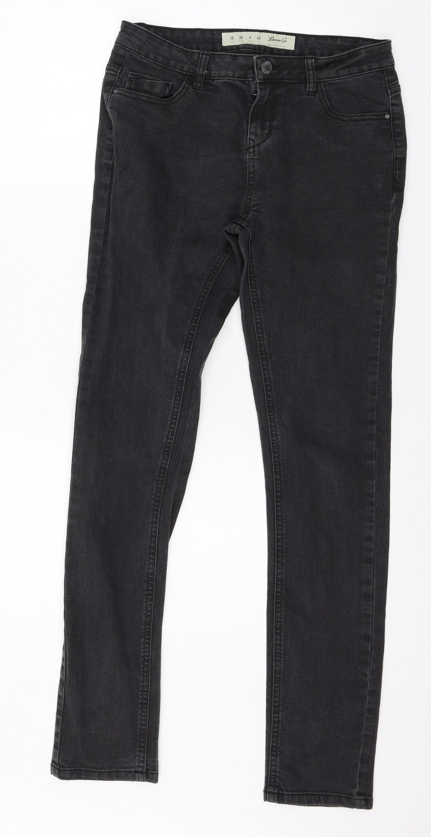Denim & Co. Womens Grey  Denim Skinny Jeans Size 10 L29 in