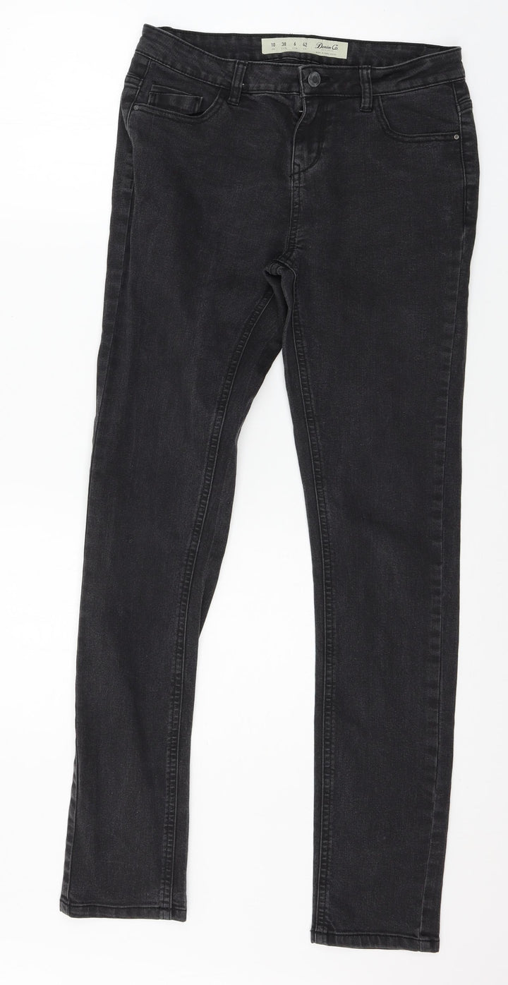 Denim & Co. Womens Grey  Denim Skinny Jeans Size 10 L29 in
