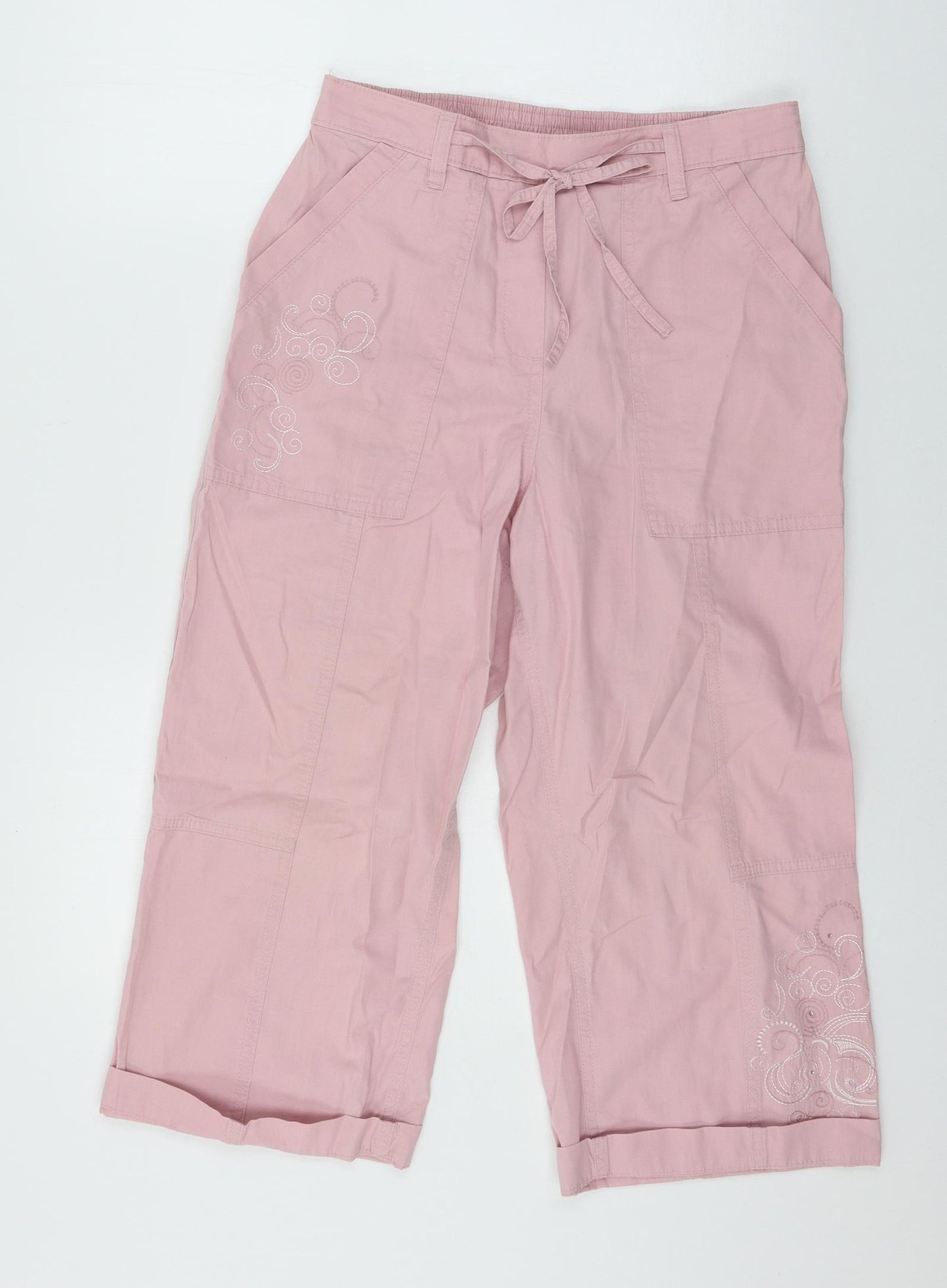 Marks and Spencer Womens Pink   Cropped Trousers Size 12 L20 in