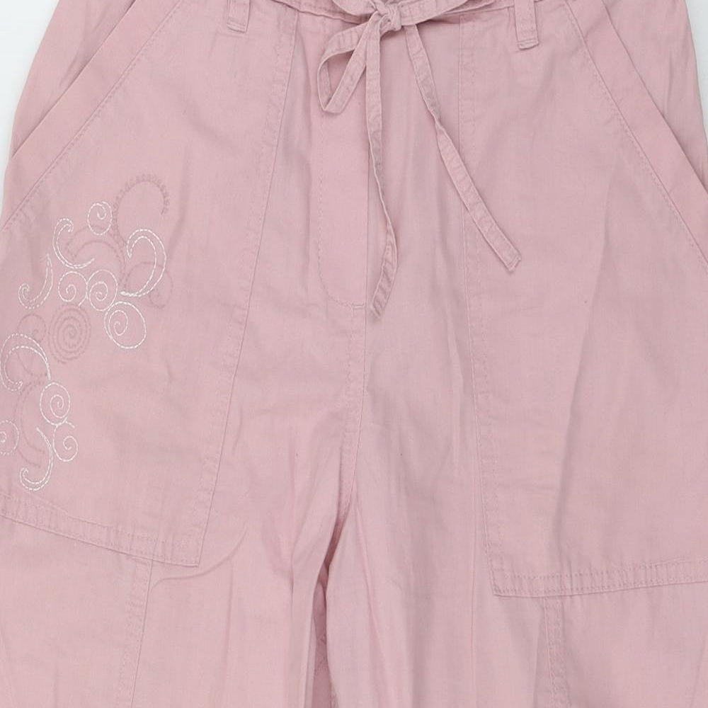 Marks and Spencer Womens Pink   Cropped Trousers Size 12 L20 in