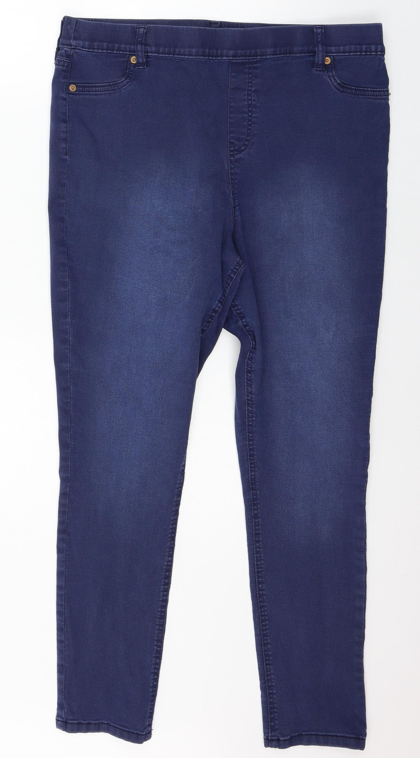 F&F Womens Blue  Denim Jegging Jeans Size 18 L26 in