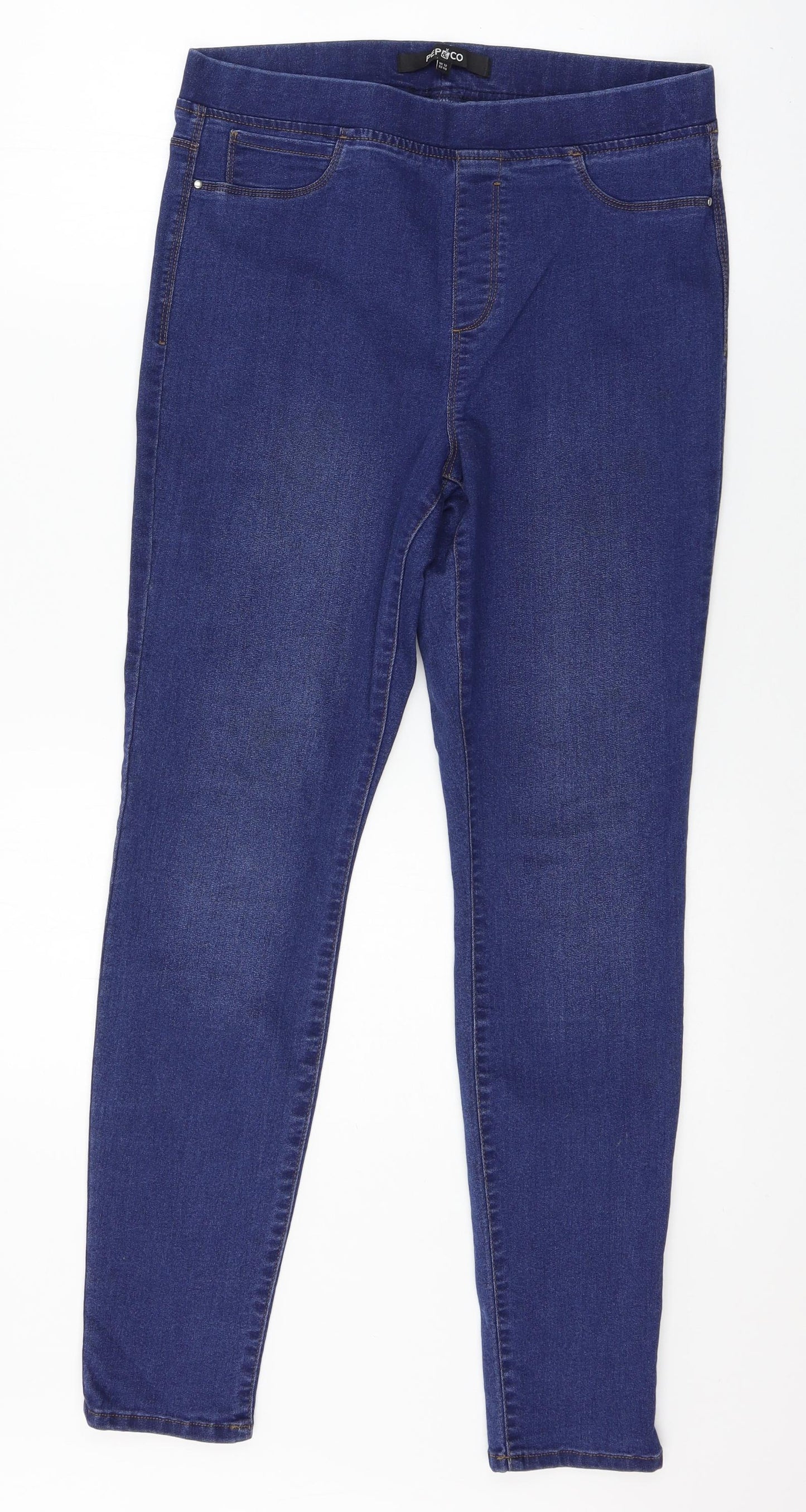 PEP & CO Womens Blue  Denim Jegging Jeans Size 12 L28 in