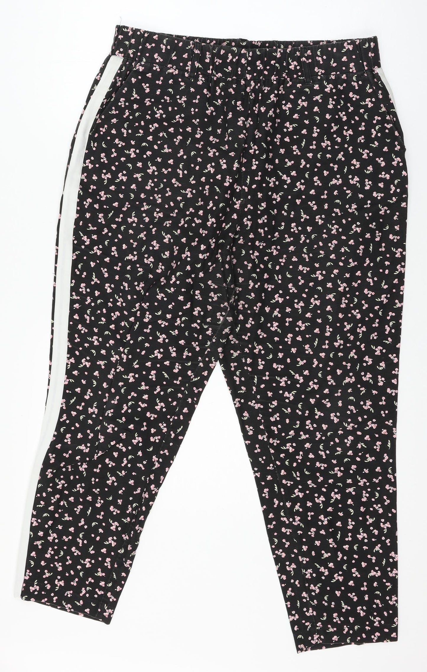 Clockhouse Womens Black Floral  Trousers  Size 16 L23 in