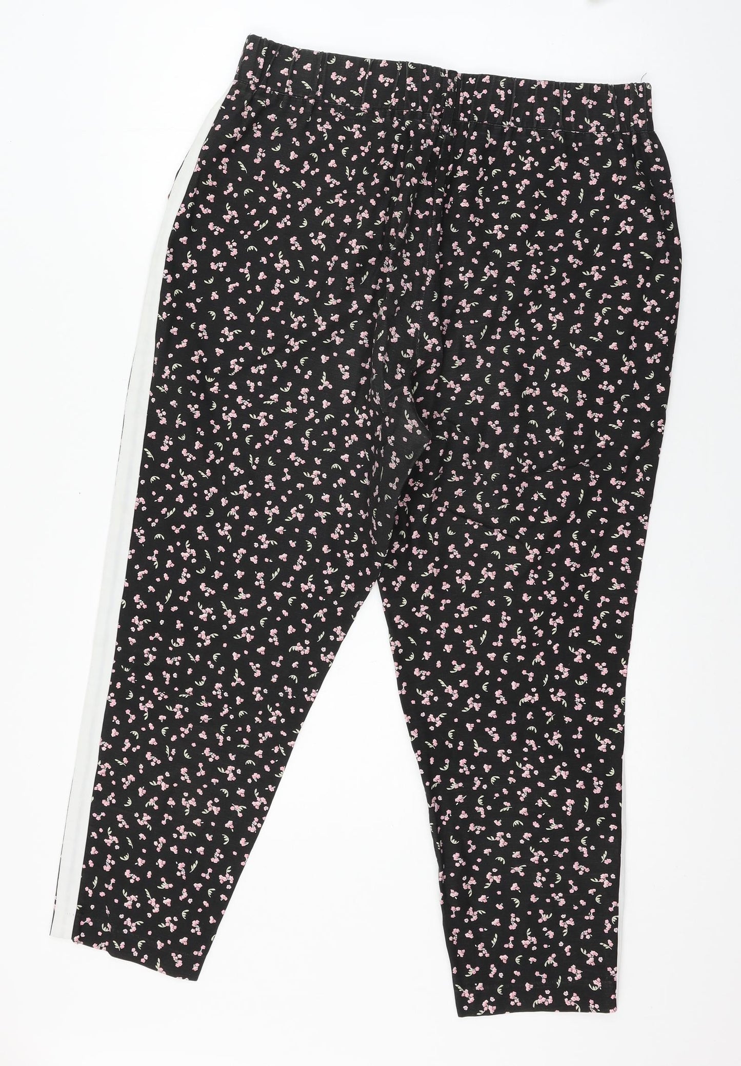 Clockhouse Womens Black Floral  Trousers  Size 16 L23 in