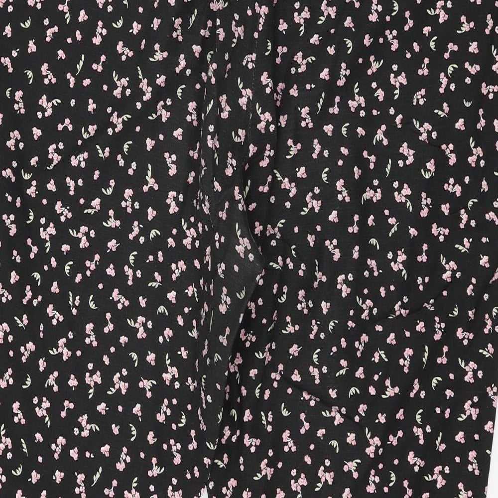 Clockhouse Womens Black Floral  Trousers  Size 16 L23 in