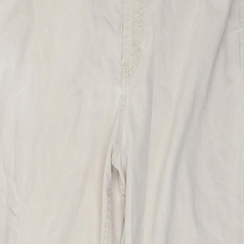 Marks and Spencer Womens Ivory  Denim Straight Jeans Size 14 L28 in