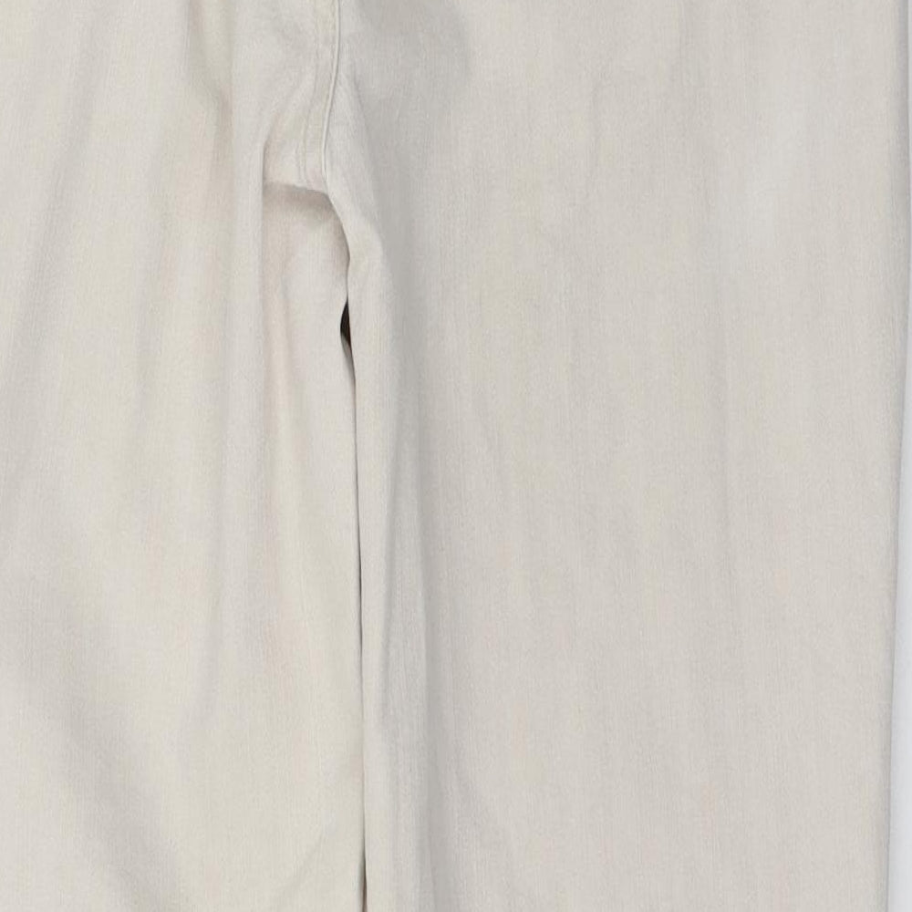 Marks and Spencer Womens Ivory  Denim Straight Jeans Size 14 L28 in