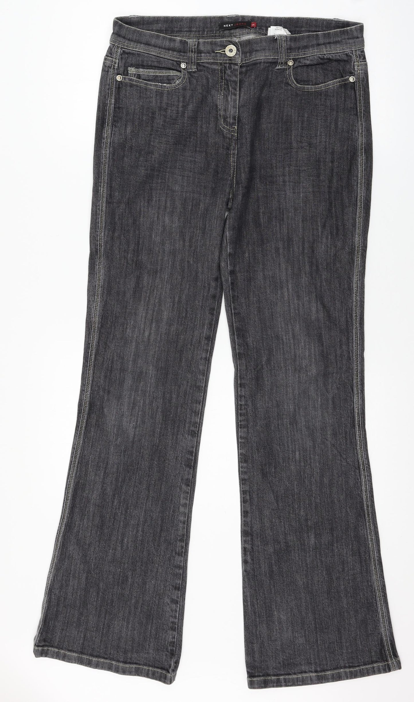 NEXT Womens Grey  Denim Straight Jeans Size 12 L31 in