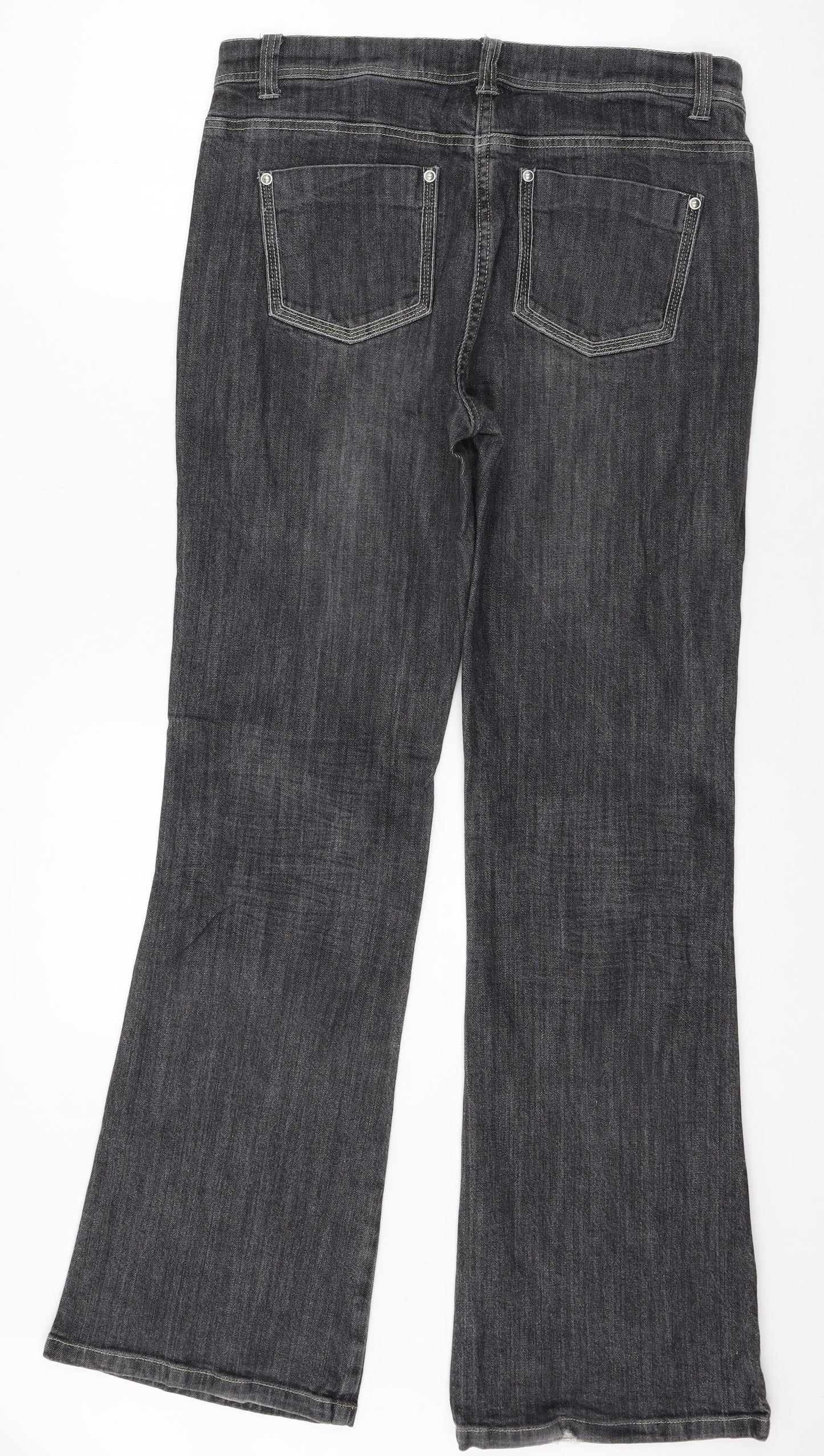 NEXT Womens Grey  Denim Straight Jeans Size 12 L31 in