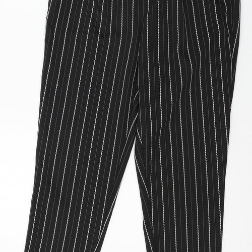 Select Womens Black Striped  Trousers  Size 10 L26 in