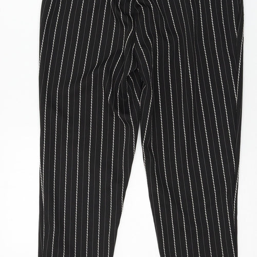 Select Womens Black Striped  Trousers  Size 10 L26 in