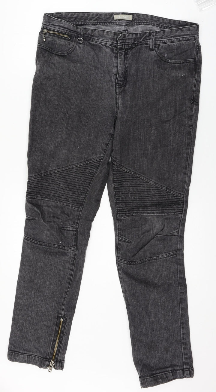 Planet Womens Grey Denim Straight Jeans Size 14 L28 in