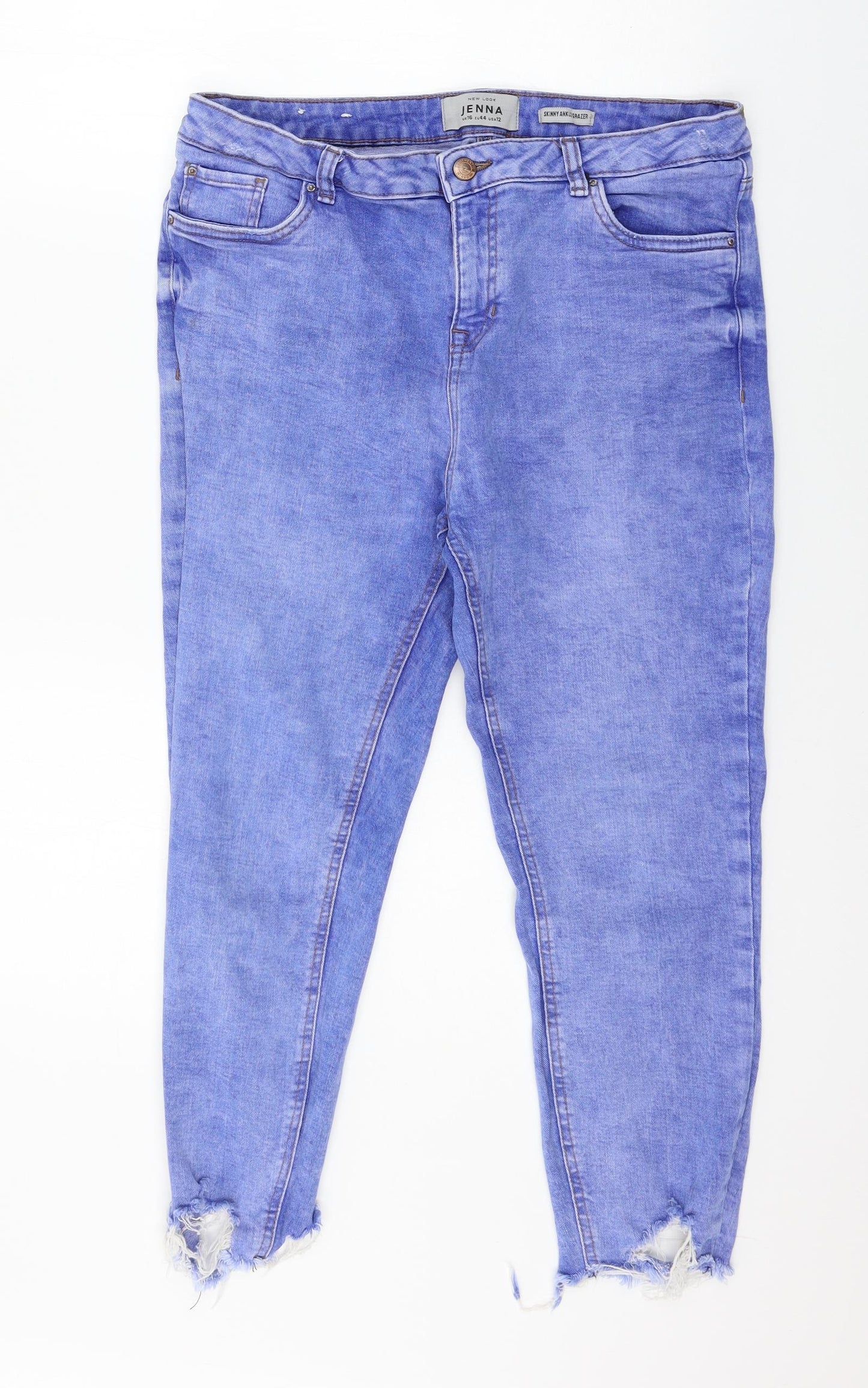 New Look Womens Blue  Denim Cropped Jeans Size 16 L22 in
