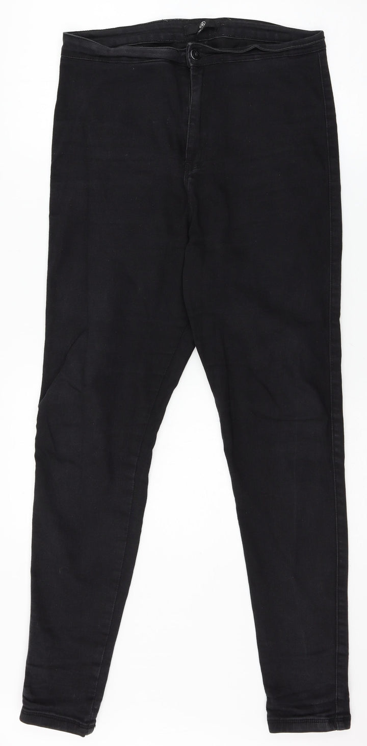 Misssguided Womens Black Denim Skinny Jeans Size 12 L29 in