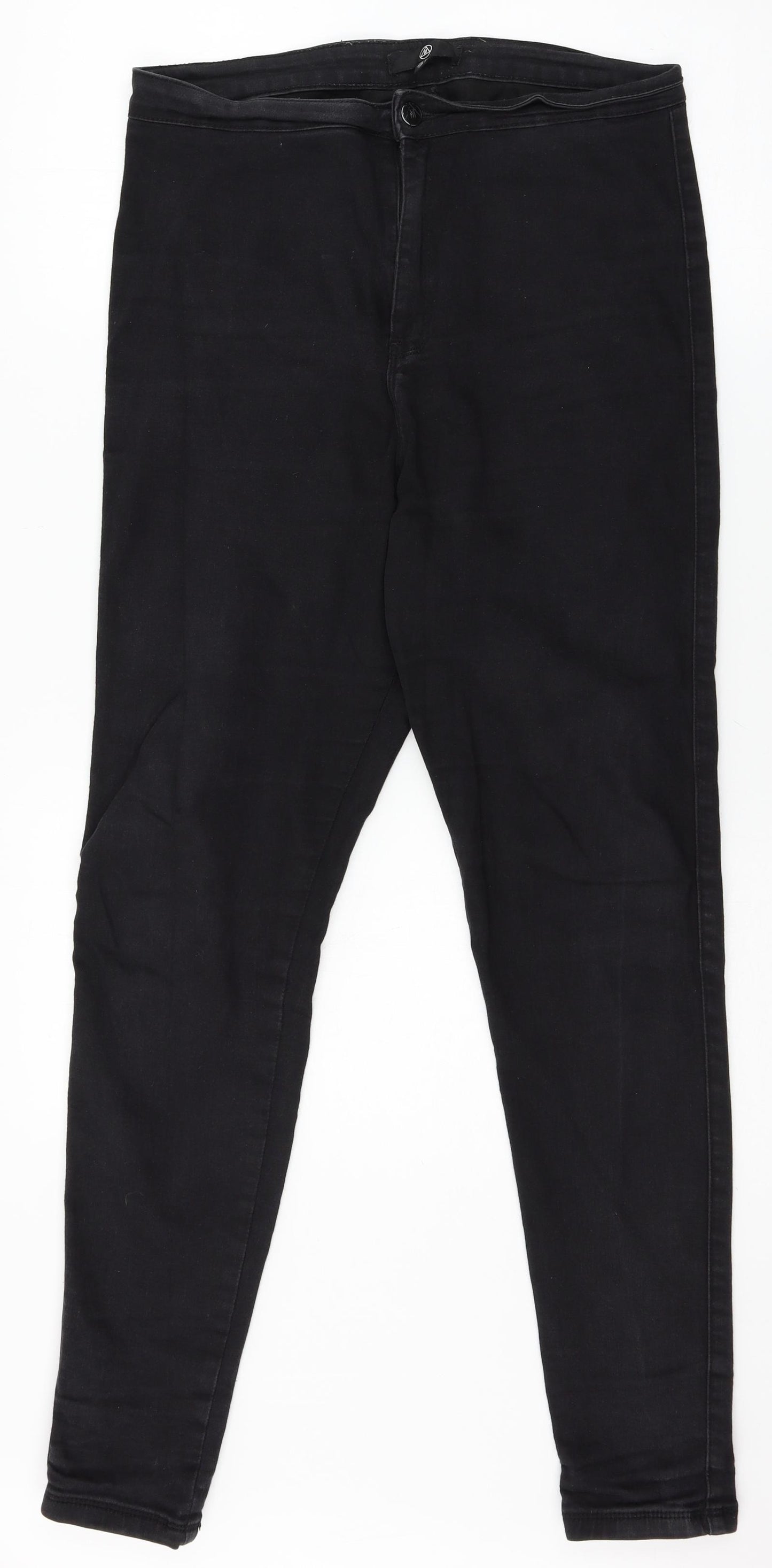 Misssguided Womens Black  Denim Skinny Jeans Size 12 L29 in