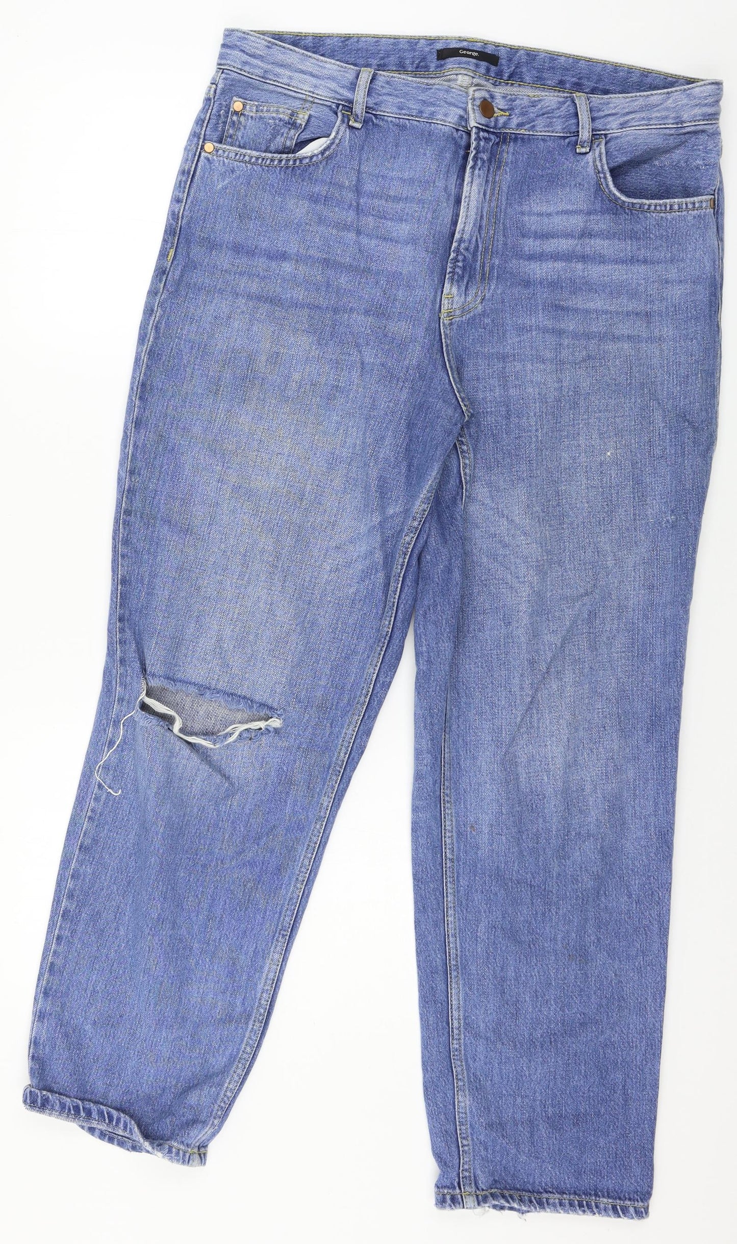 George Womens Blue  Denim Straight Jeans Size 14 L28 in