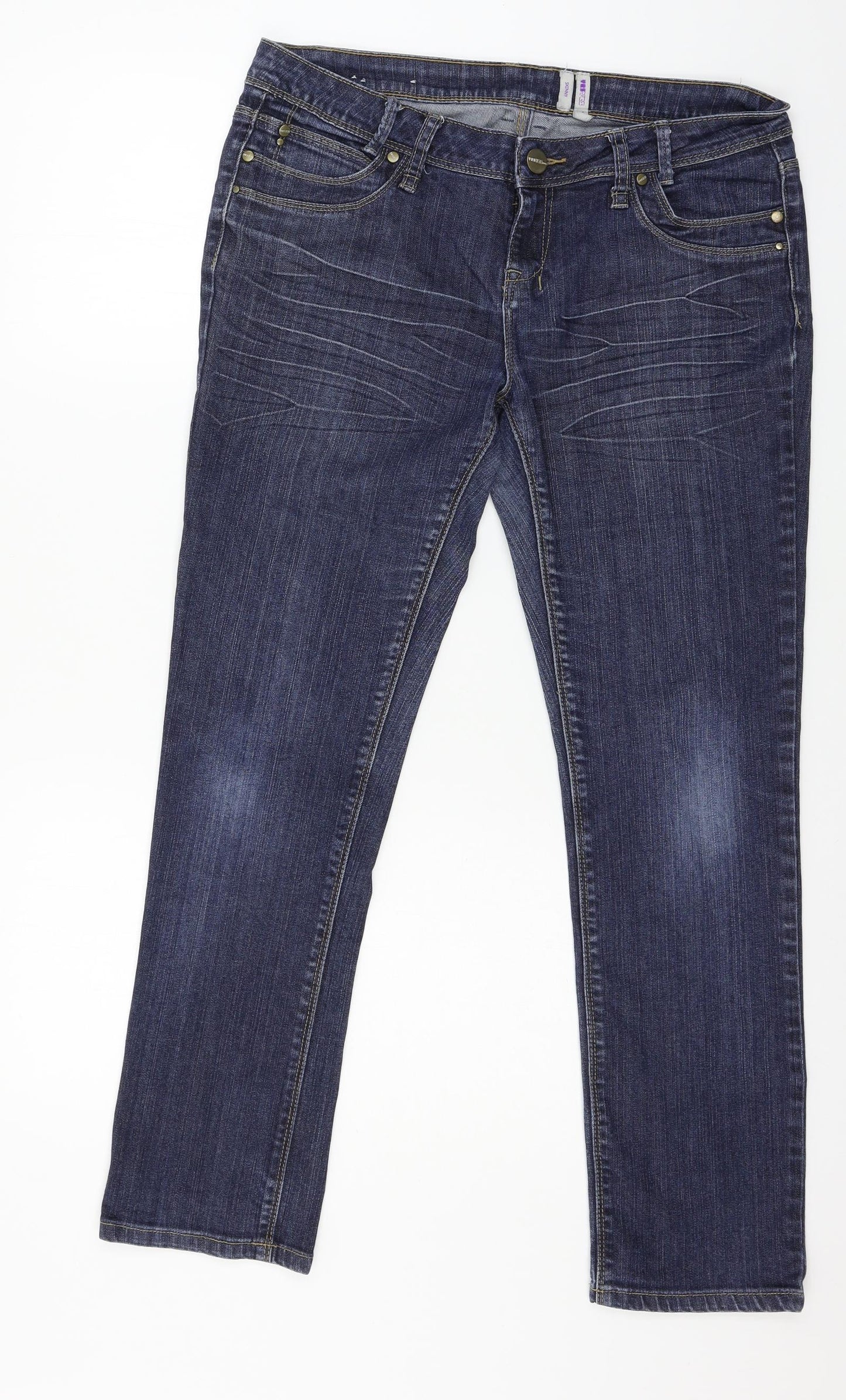YESYES Womens Blue  Denim Straight Jeans Size 14 L27 in