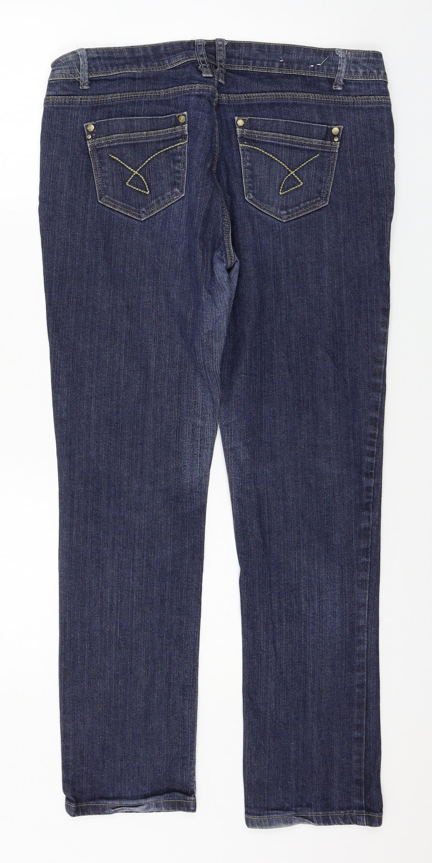 YESYES Womens Blue  Denim Straight Jeans Size 14 L27 in