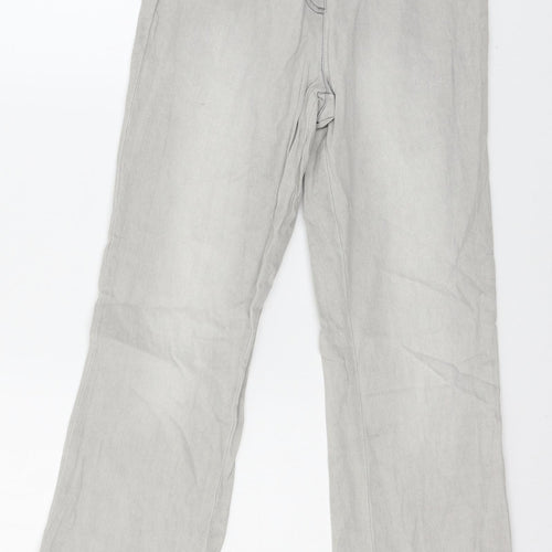 Cotton Traders Womens Grey  Denim Straight Jeans Size 10 L26 in