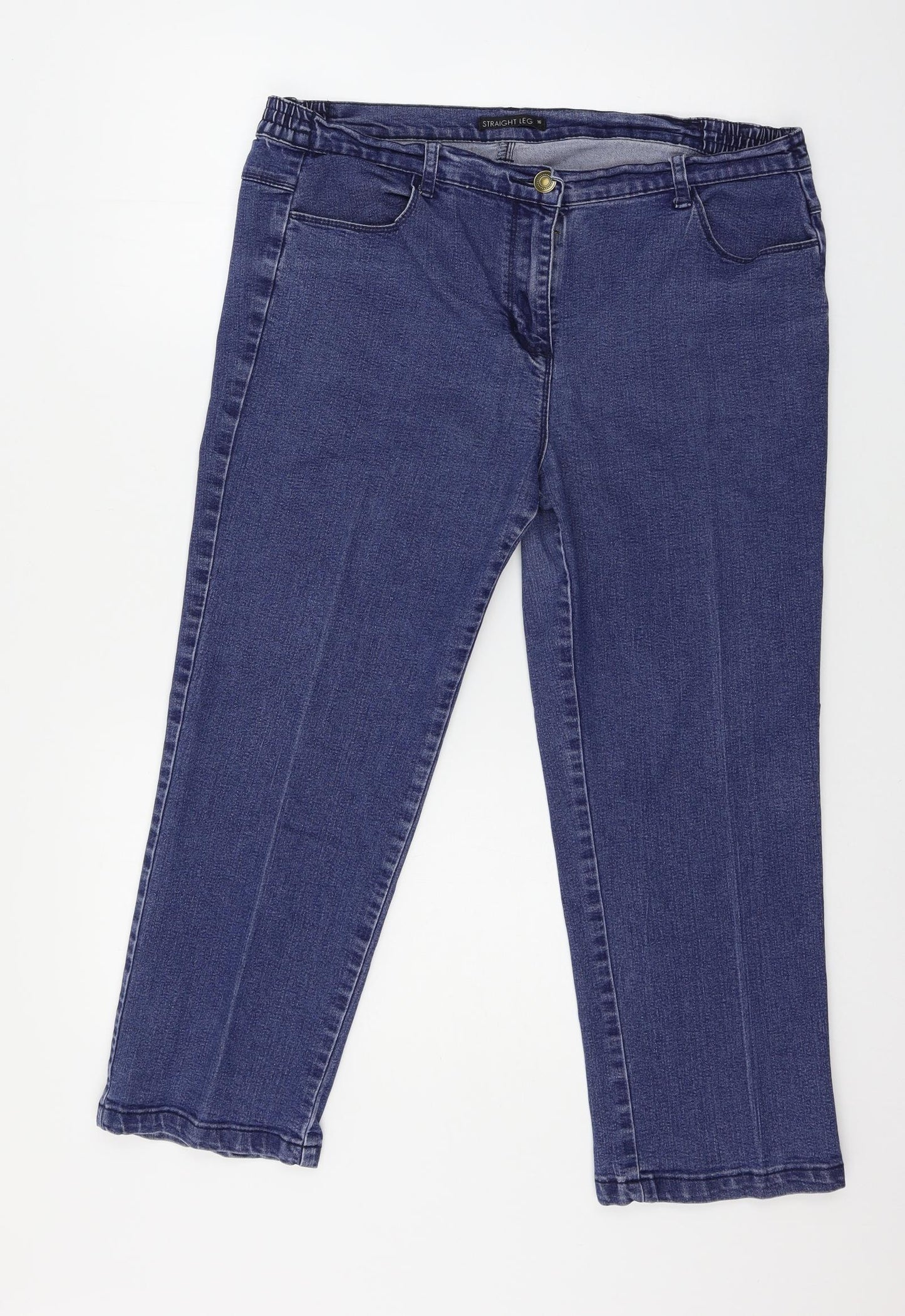 Preworn Womens Blue  Denim Cropped Jeans Size 16 L24 in
