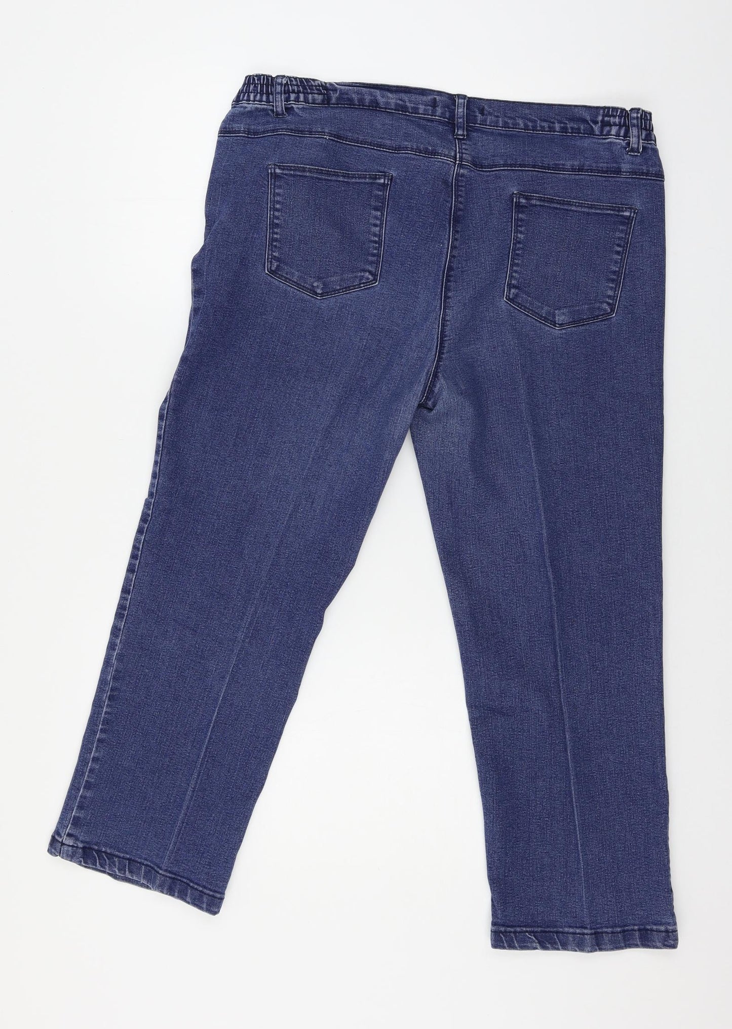 Preworn Womens Blue  Denim Cropped Jeans Size 16 L24 in