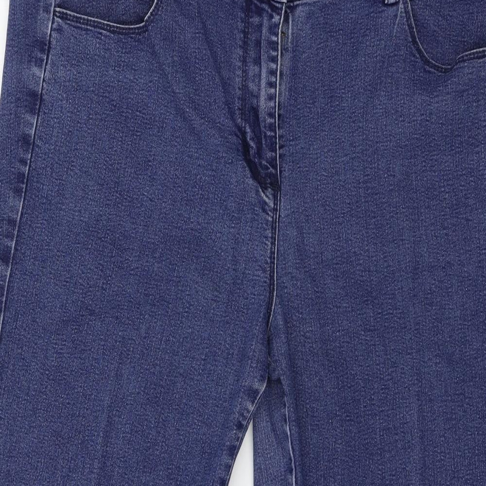 Preworn Womens Blue  Denim Cropped Jeans Size 16 L24 in