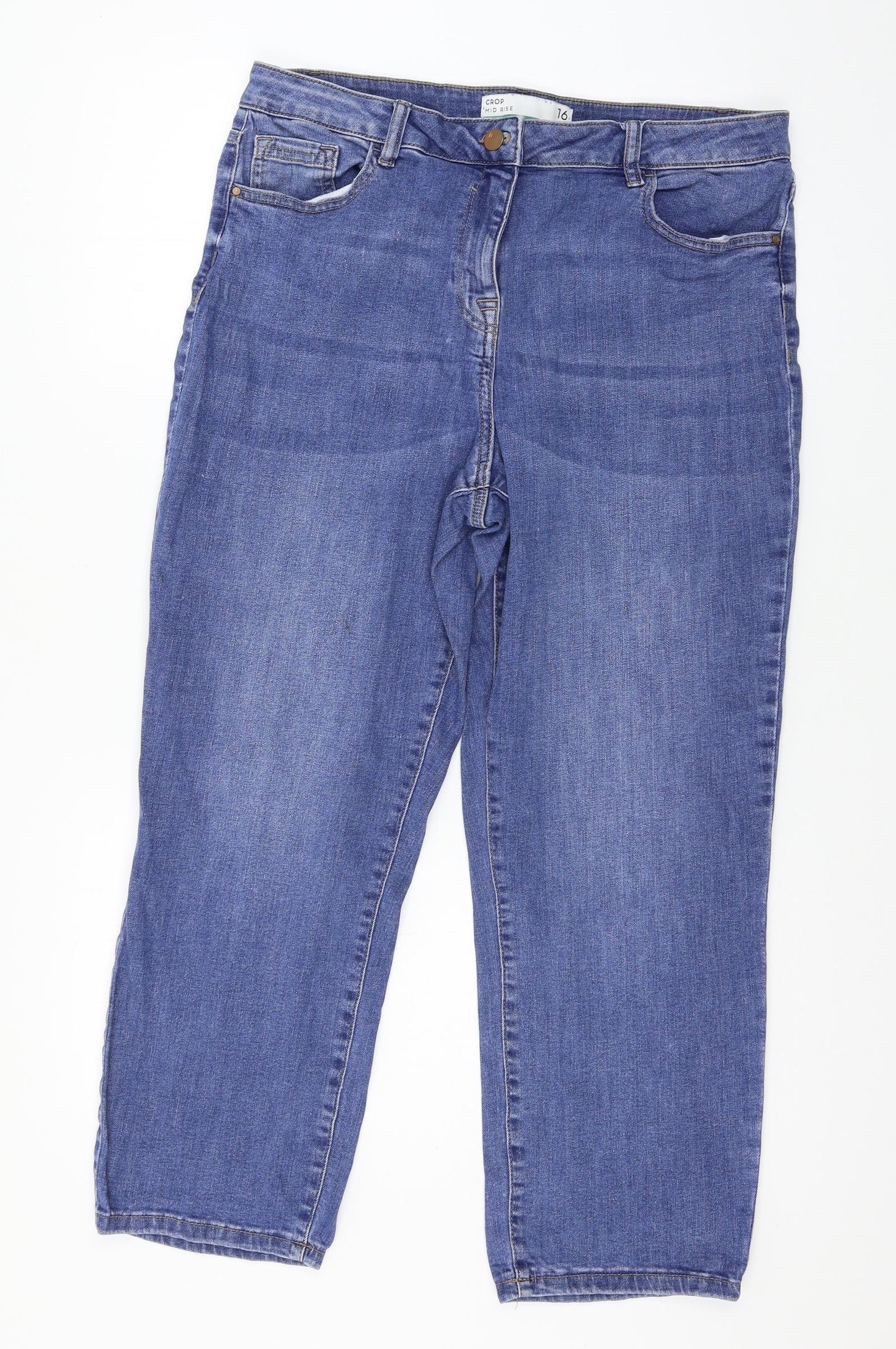 NEXT Womens Blue  Denim Cropped Jeans Size 16 L24 in