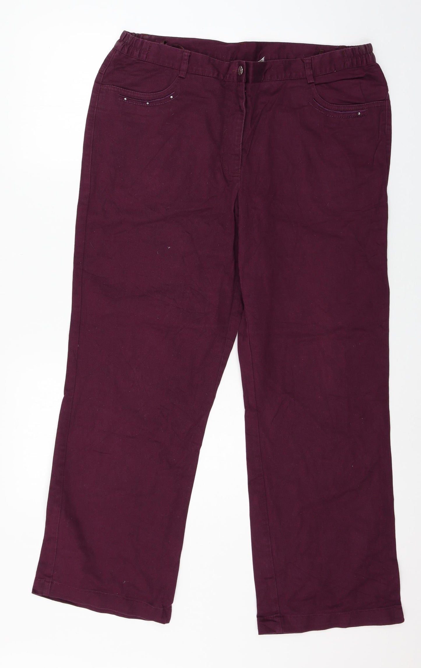 Preworn Womens Purple  Denim Straight Jeans Size 20 L27 in