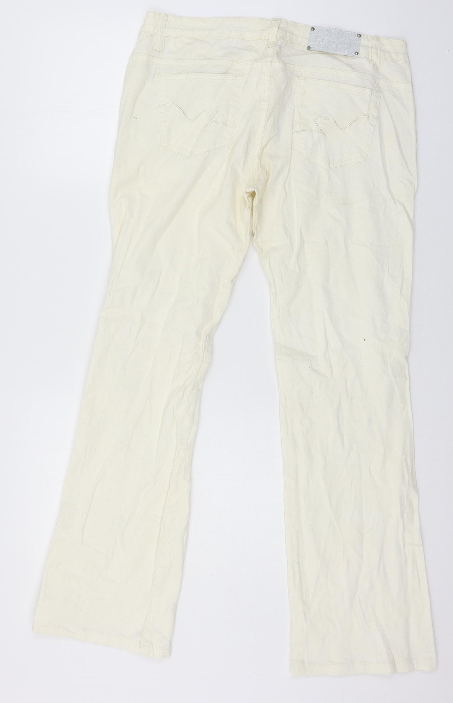 Chicoree Womens Ivory  Denim Trousers  Size 14 L30 in