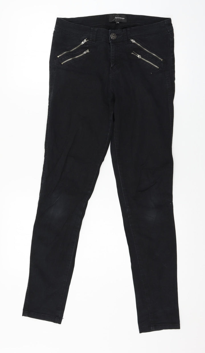 RESERVED Womens Black Denim Skinny Jeans Size 6 L29 in