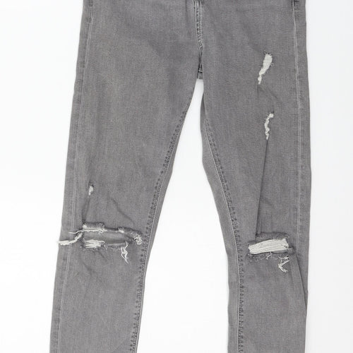 Topshop Womens Grey  Denim Skinny Jeans Size 28 in L32 in