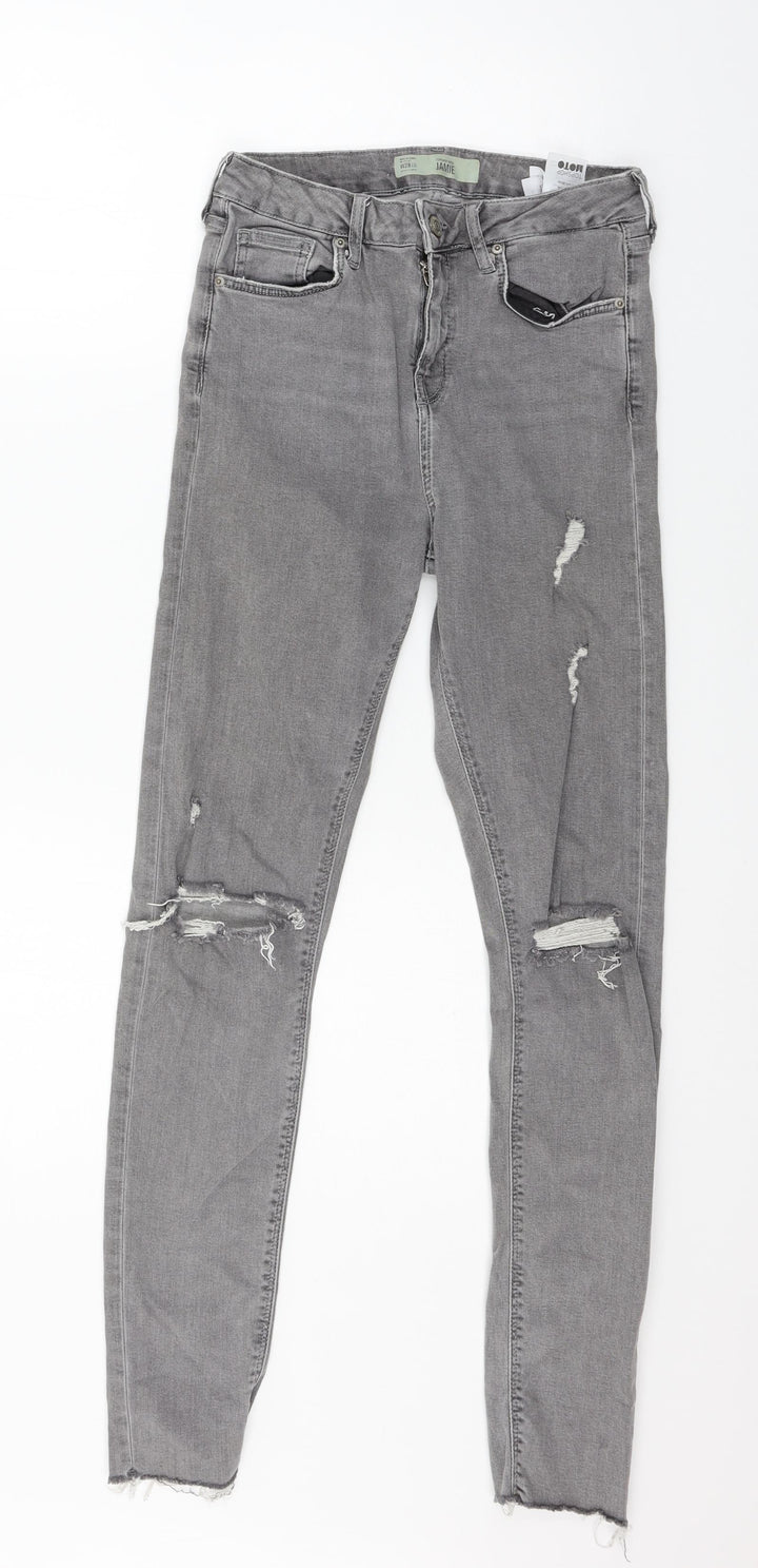 Topshop Womens Grey Denim Skinny Jeans Size 28 in L32 in