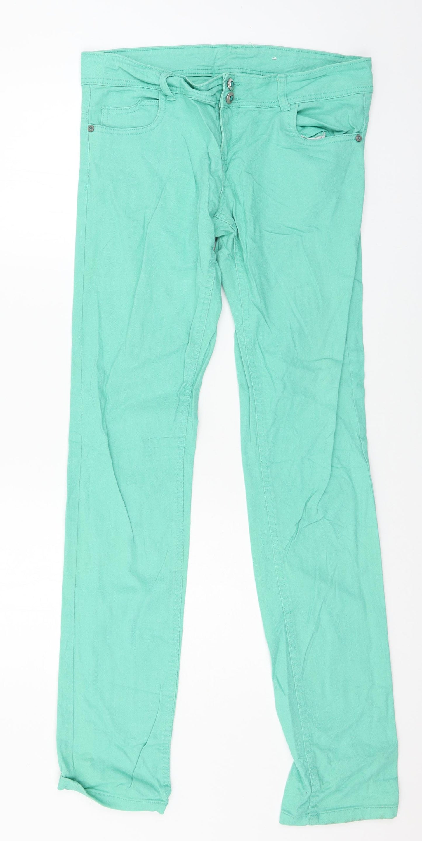 OKAY Womens Green  Denim Skinny Jeans Size 32 in L33 in