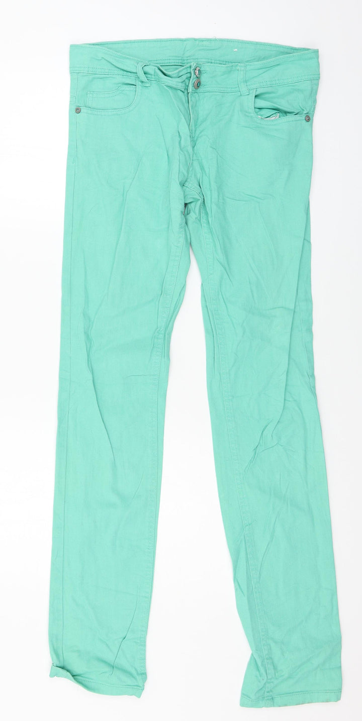 OKAY Womens Green  Denim Skinny Jeans Size 32 in L33 in